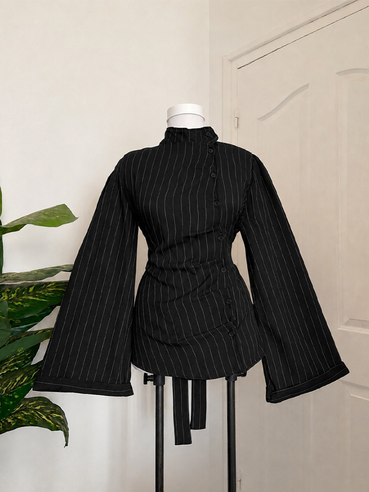 Kadın Uzun Kollu Üst, Dikey Çi - Women Fashion Necktie incelemesi ve fiyatı