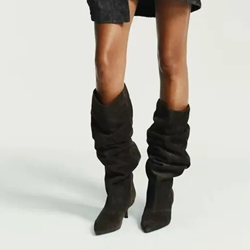 Liyke Podyum Modası Pileli Süe - Women'S Fashion Knee High Boots incelemesi ve fiyatı