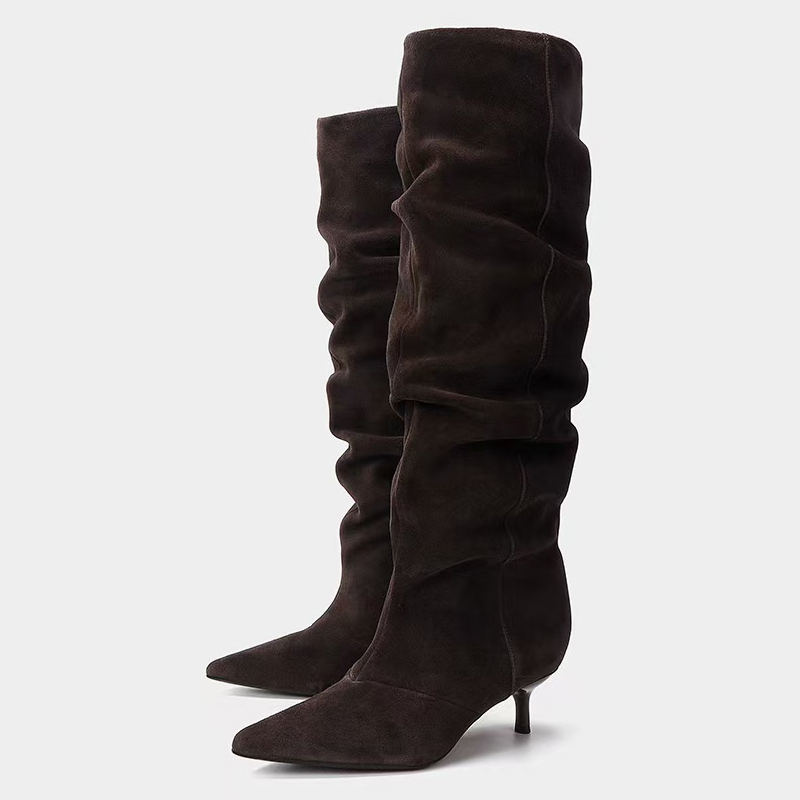 Liyke Podyum Modası Pileli Süe - Women'S Fashion Knee High Boots incelemesi ve fiyatı