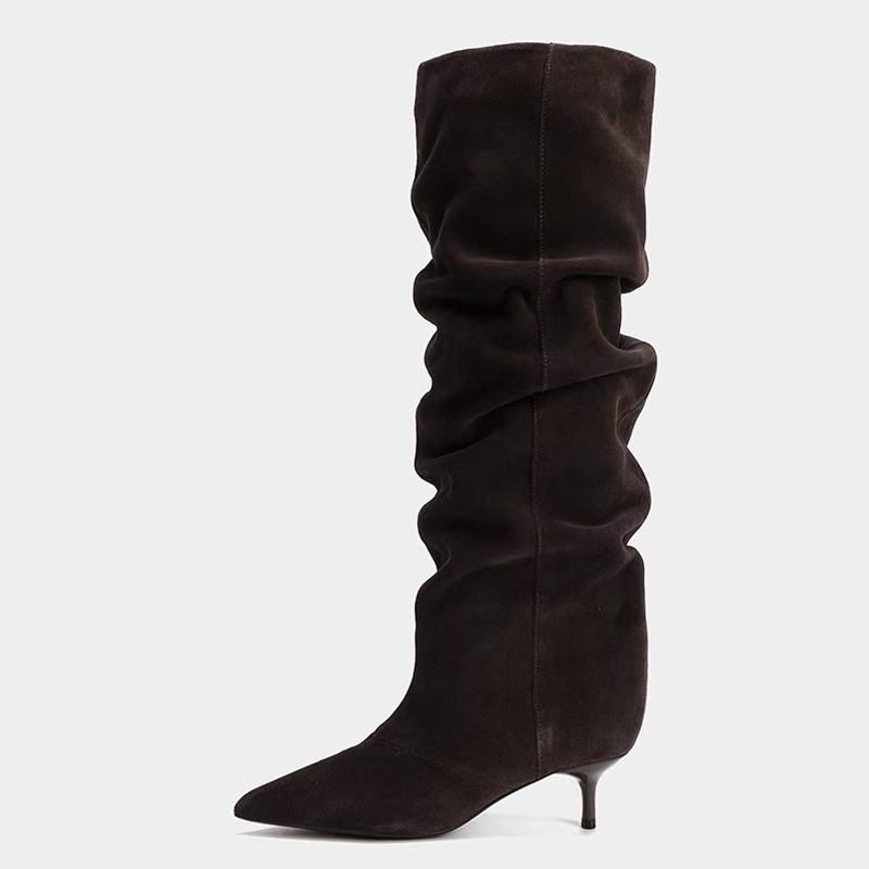Liyke Podyum Modası Pileli Süe - Women'S Fashion Knee High Boots incelemesi ve fiyatı